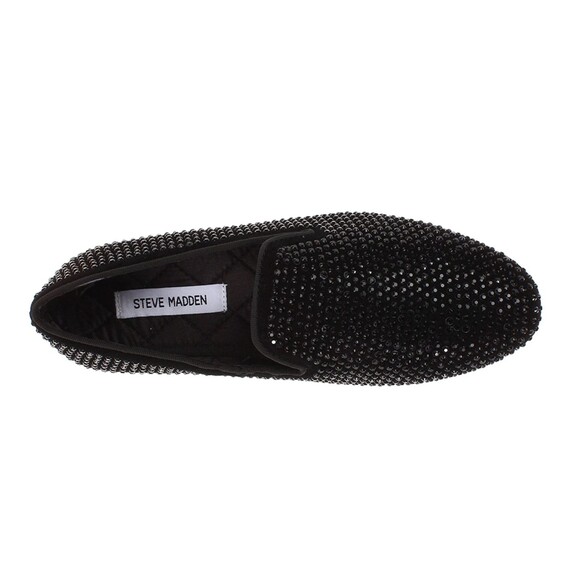 Men\'s Loafers Steve Madden Caviarr Black Rhinestone 8.5 Shoes